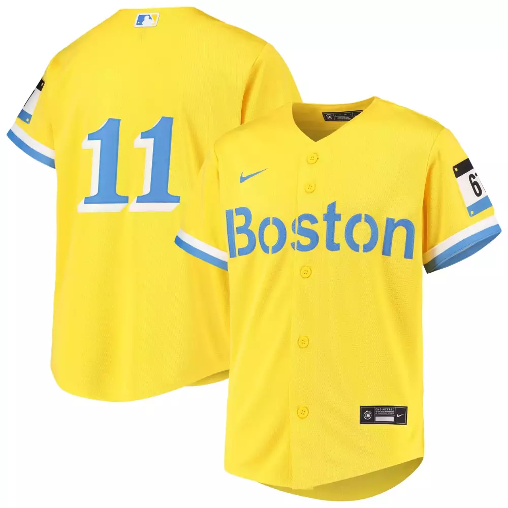 Triston Casas 36 Boston Red Sox Jersey Yellow City Connect Men Alternate Split Design