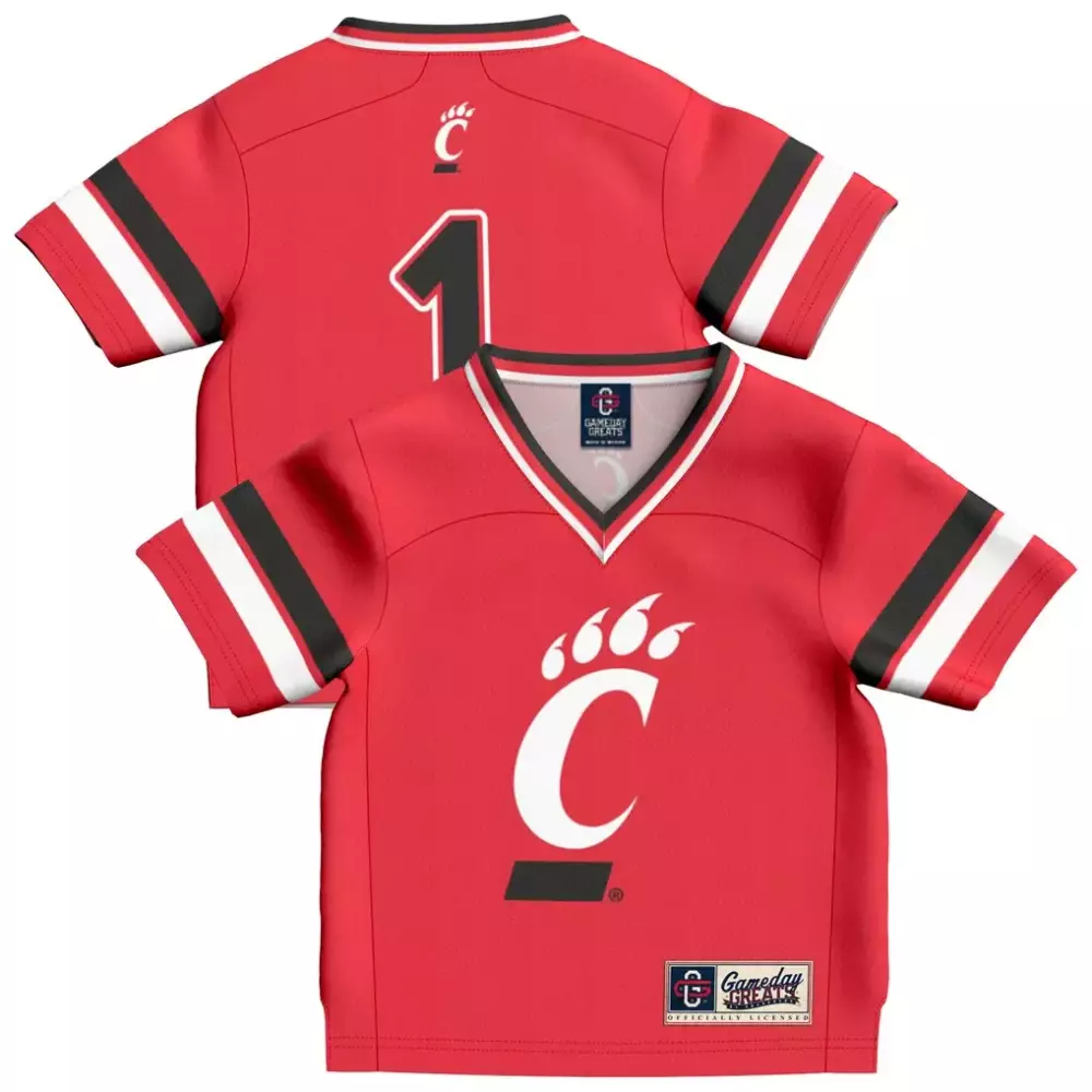 Custom Cincinnati Bearcats 1 Jersey Red Men Black White Gameday Fashion