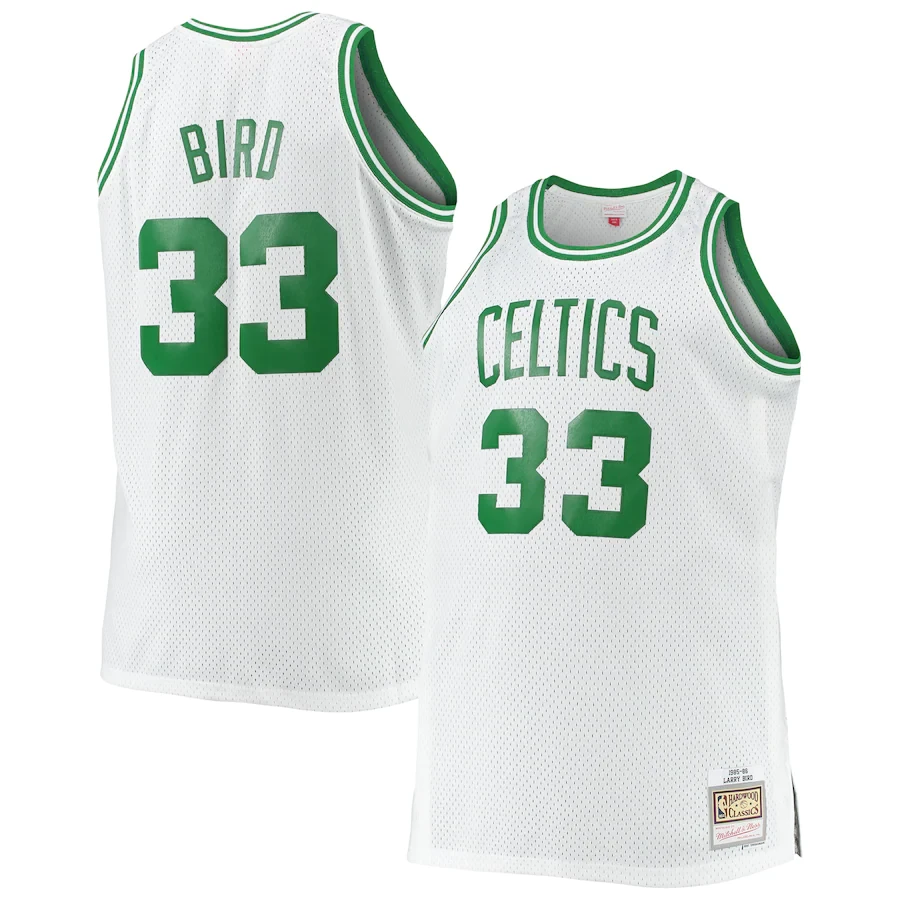 Larry Bird 33 Celtics Jersey White Men Green All Stitched Vapor