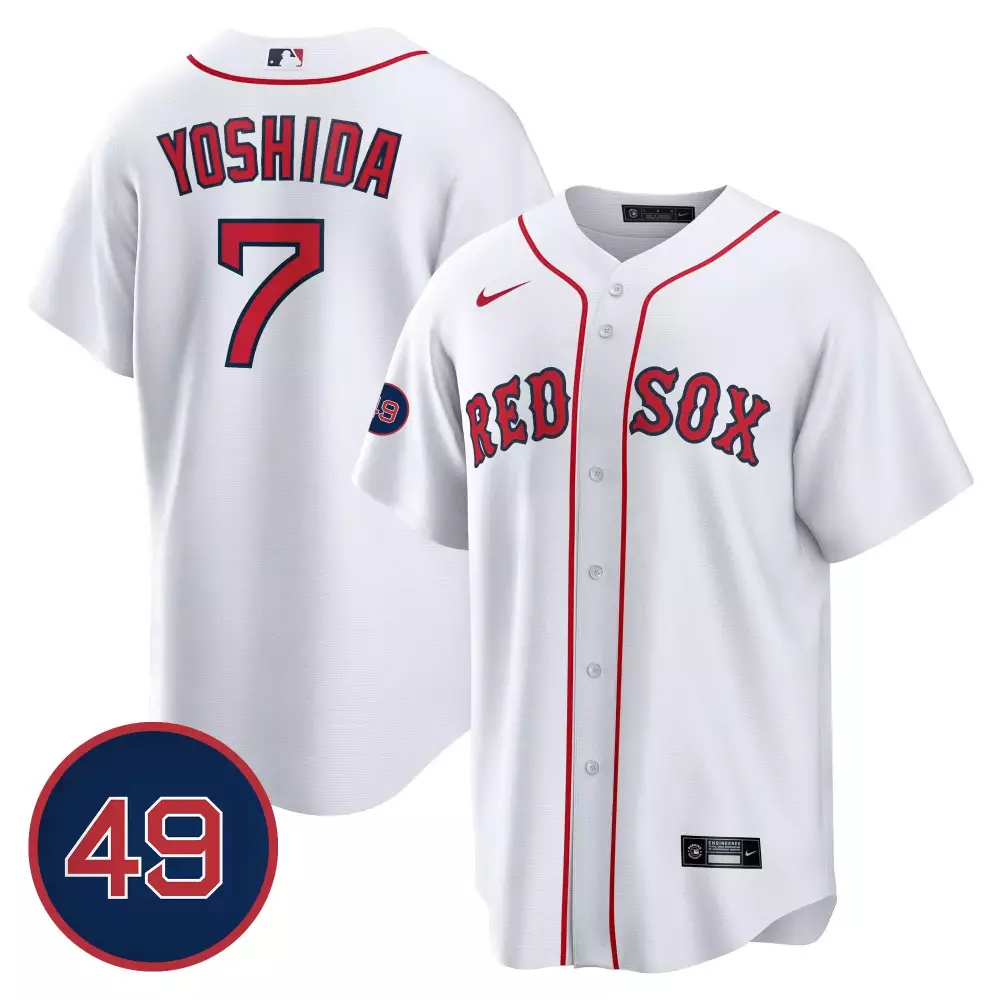 Masataka Yoshida 7 Red Sox Jersey White Men Navy Blue Cool Base All Stitched