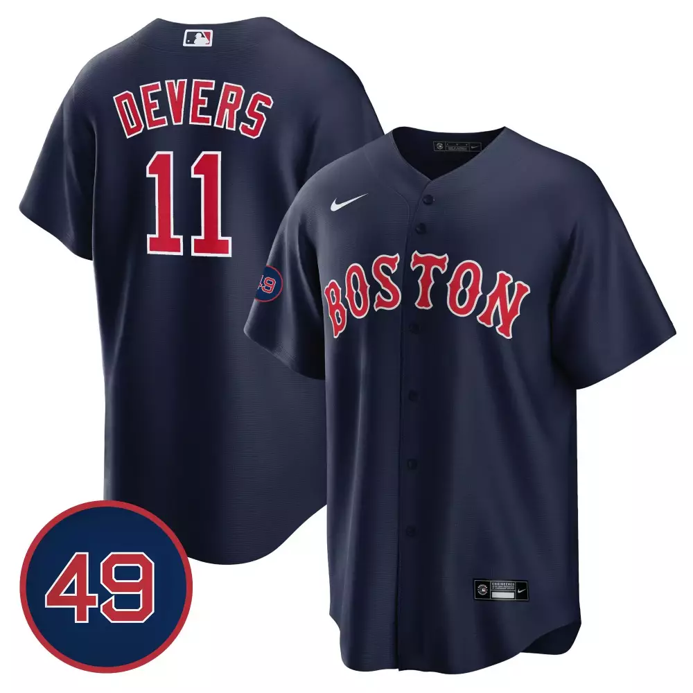 Rafael Devers 11 Boston Red Sox Jersey Navy Blue Men White All Stitched Vapor