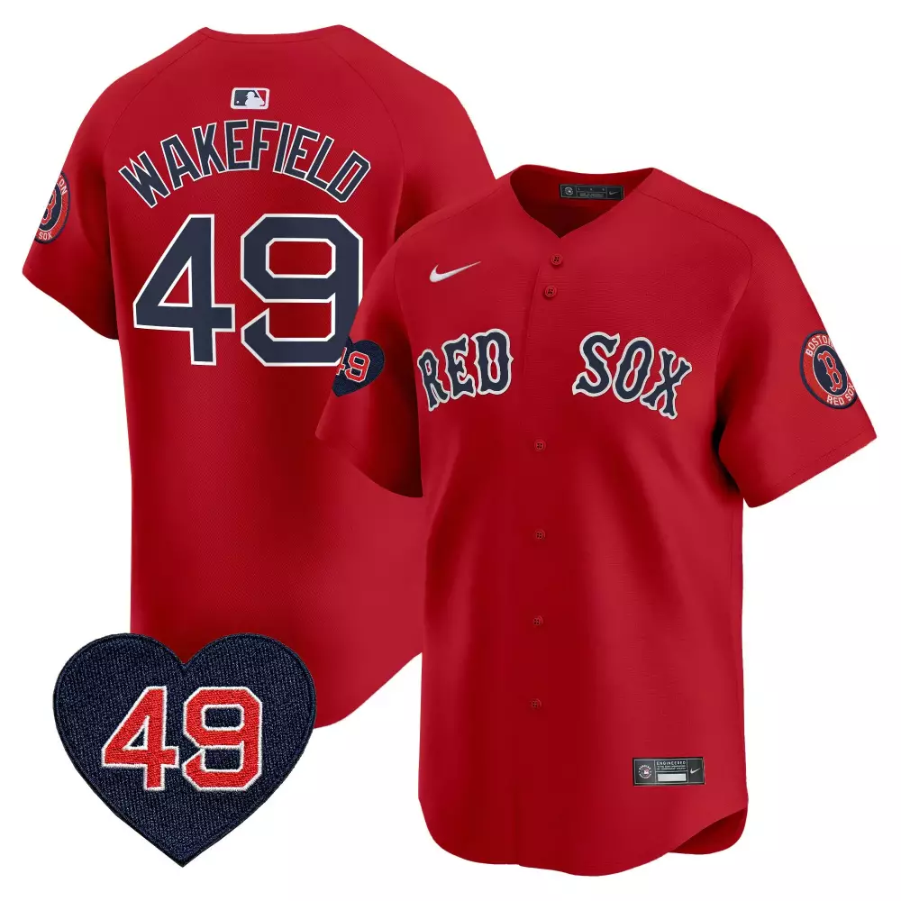 Tim Wakefield 49 Boston Red Sox Jersey Heart-shaped Number Men Navy White Vapor Premier