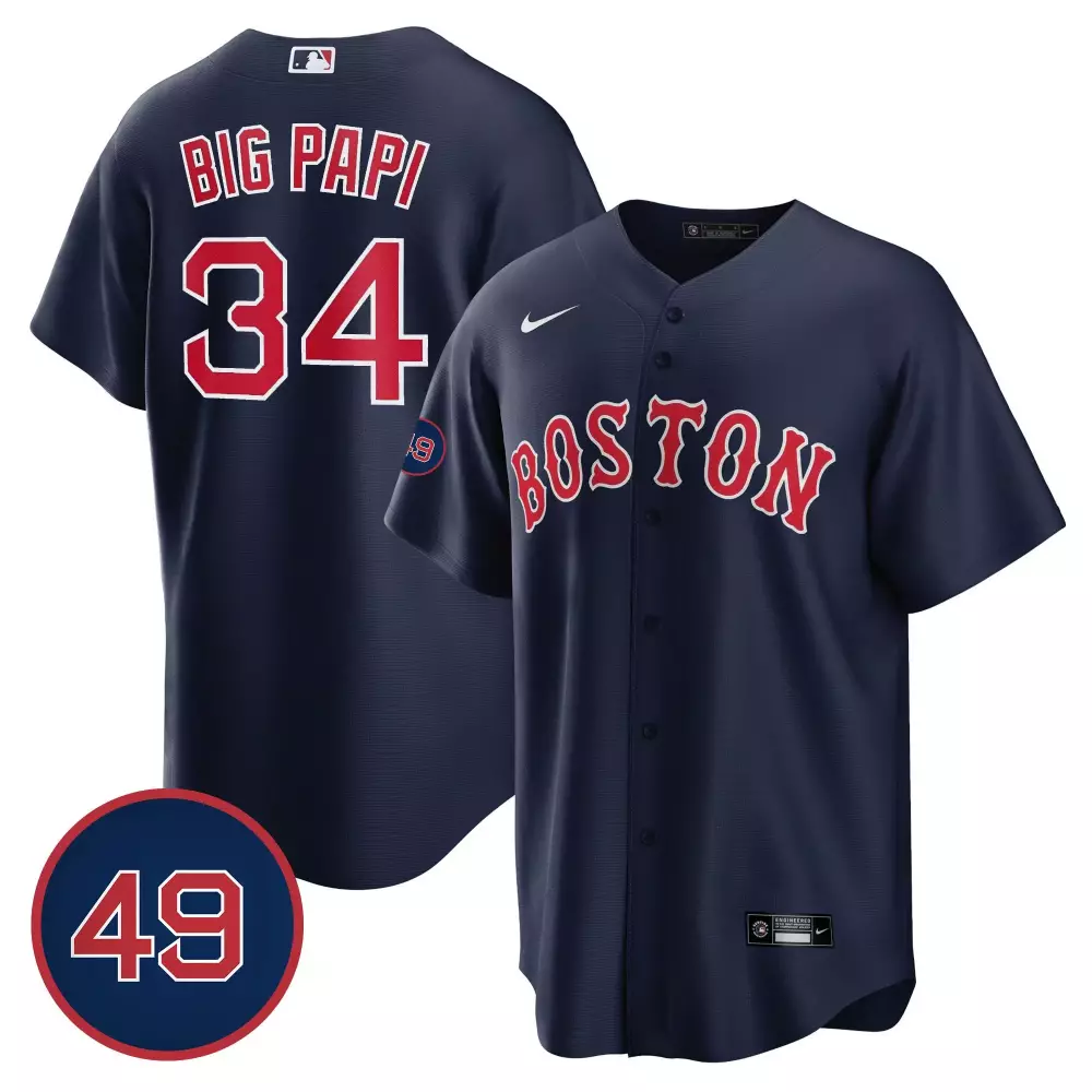 Mike Papi 34 Boston Red Sox Jersey Navy Men White All Stitched Vapor
