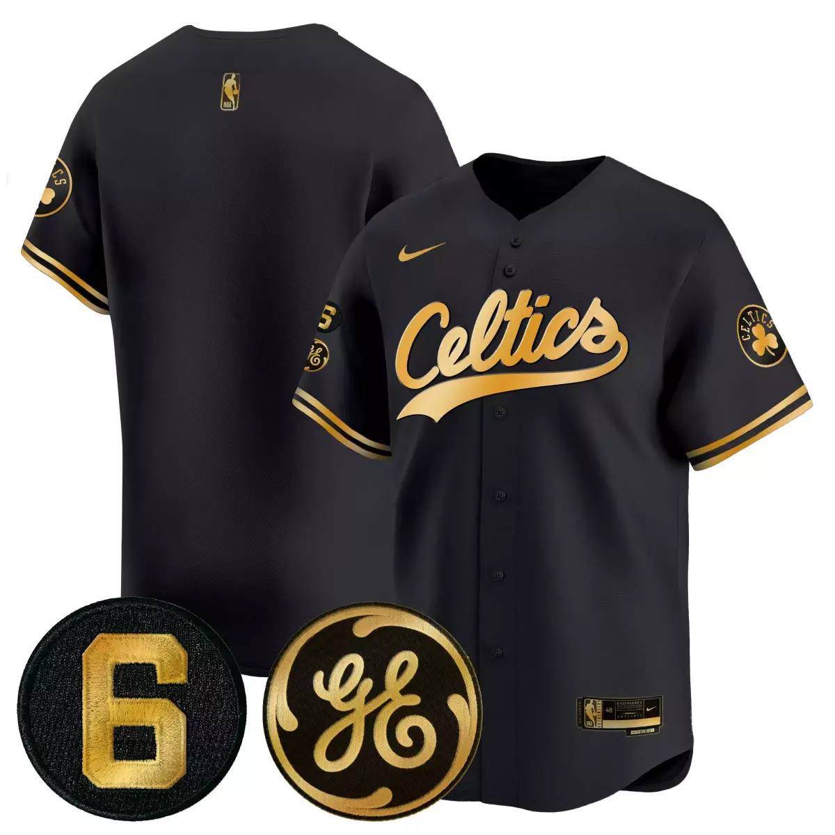 Jaylen Brown 7 Celtics Jersey Black City Connect Ge Celtic Clover Men Split Design