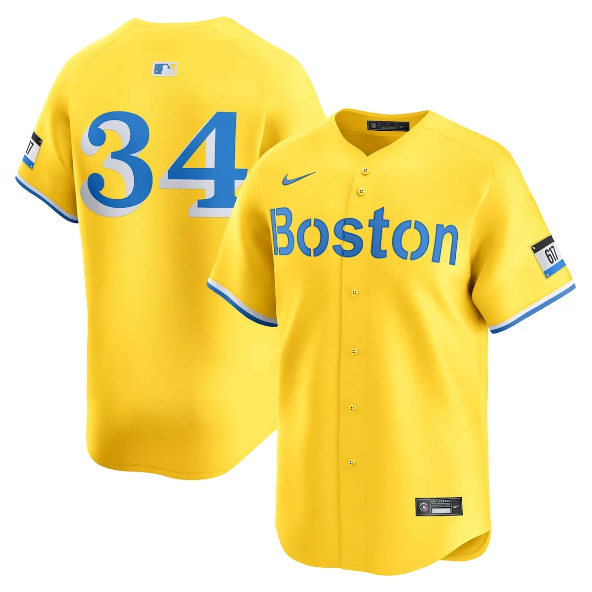 David Ortiz 34 Boston Red Sox Jersey Yellow City Connect Men Alternate Custom Design