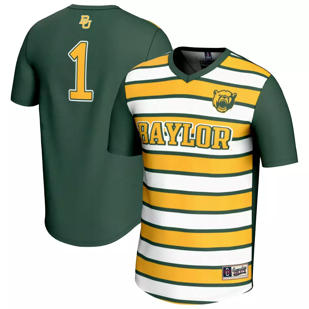 Elgin Baylor 1 Bears Jersey Green Gameday Greats Men T-shirt Split Design Yellow