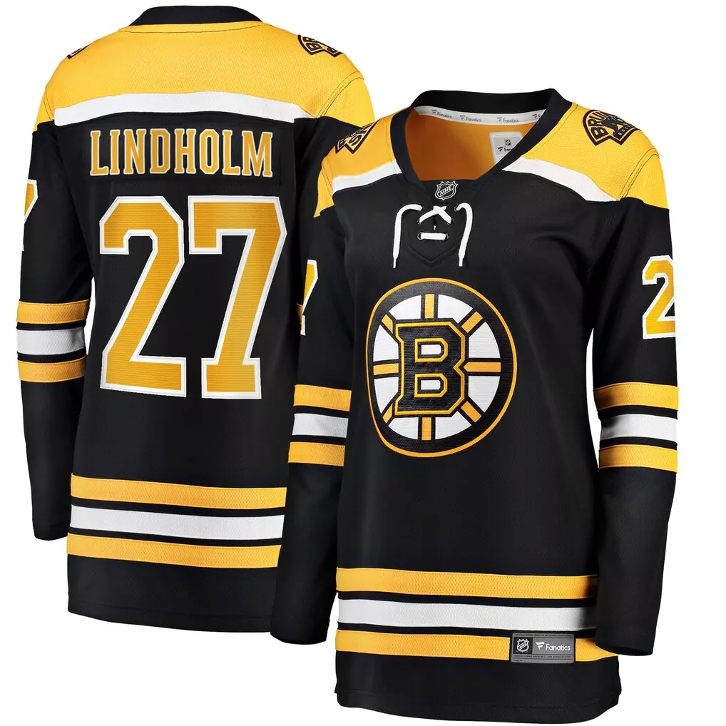 Hampus Lindholm 27 Boston Bruins Jersey Black Men Ice Gold White Home Breakaway