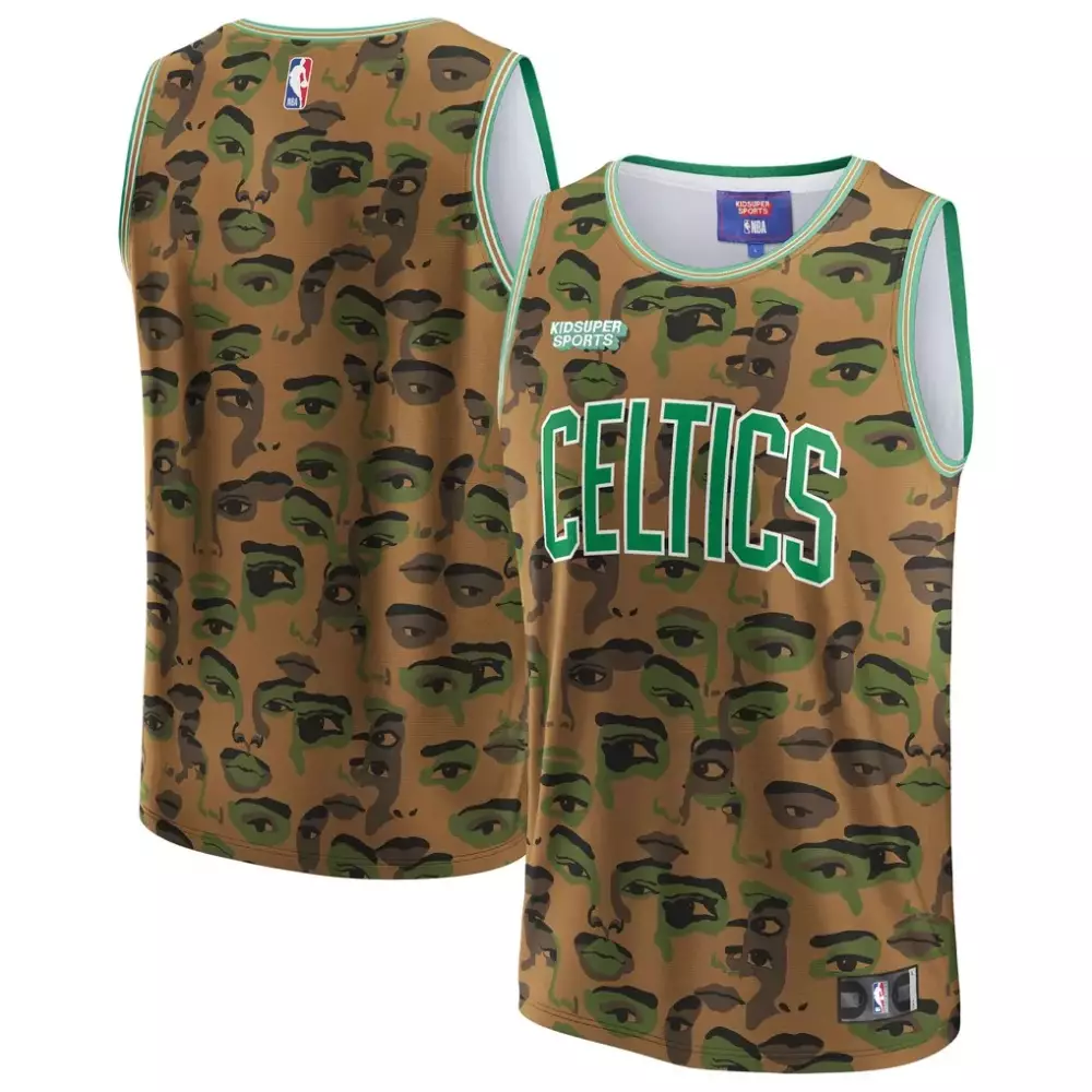 Kidsuper Studios Boston Celtics Jersey Brown Kids Green Unisex