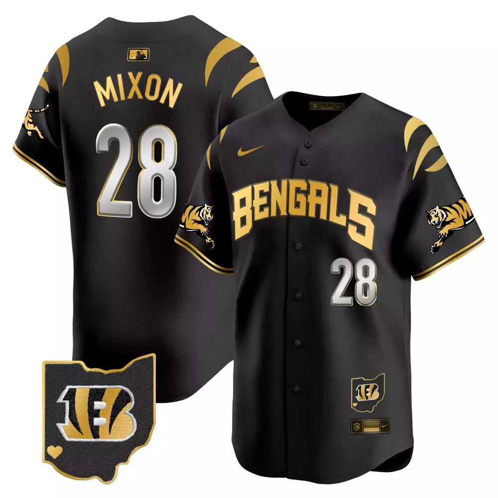 Joe Mixon 28 Bengals Jersey Black City Connect Men Gold Vapor Premier Limited All