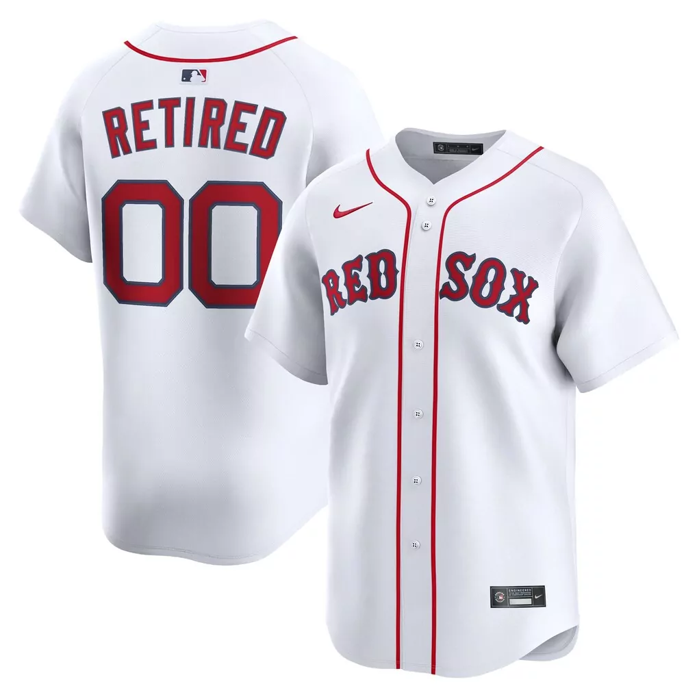 Retired Roster Red Sox Jersey White Men Navy Home Limited