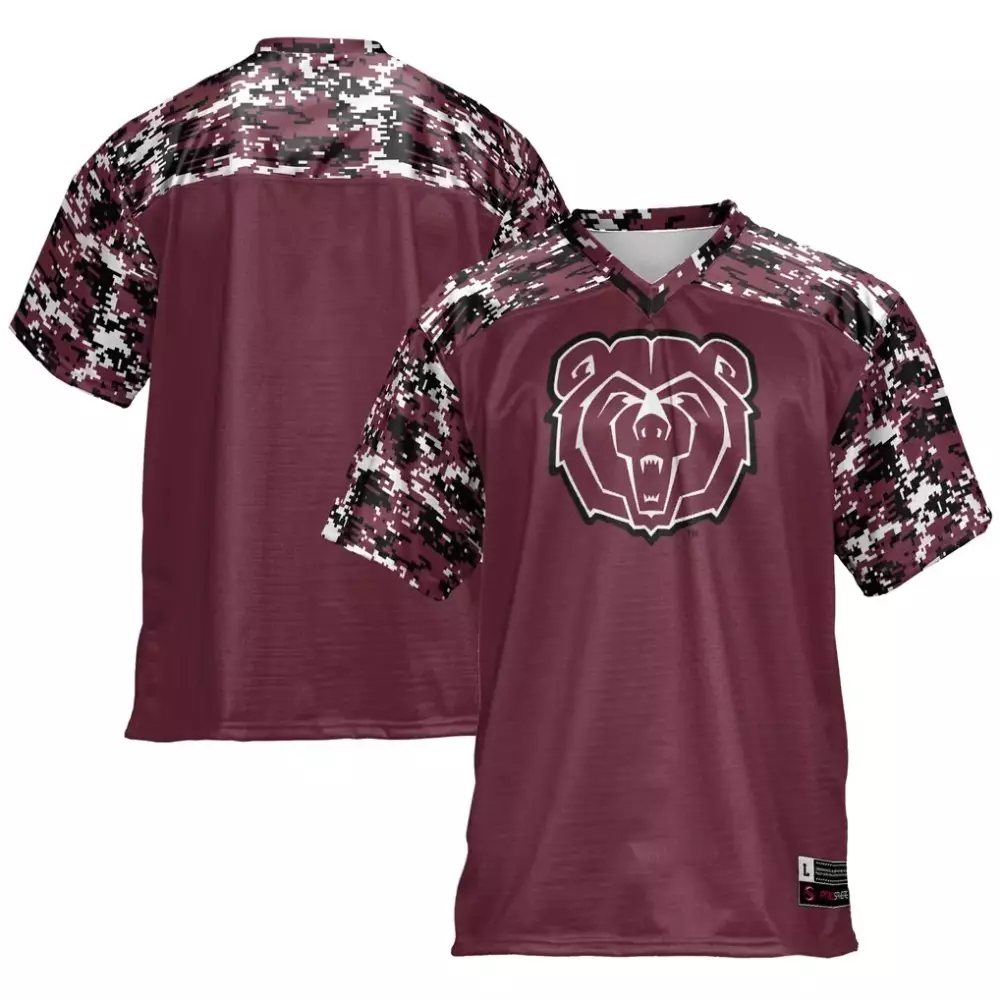 Custom Jersey Maroon Split Design White Black Gameday