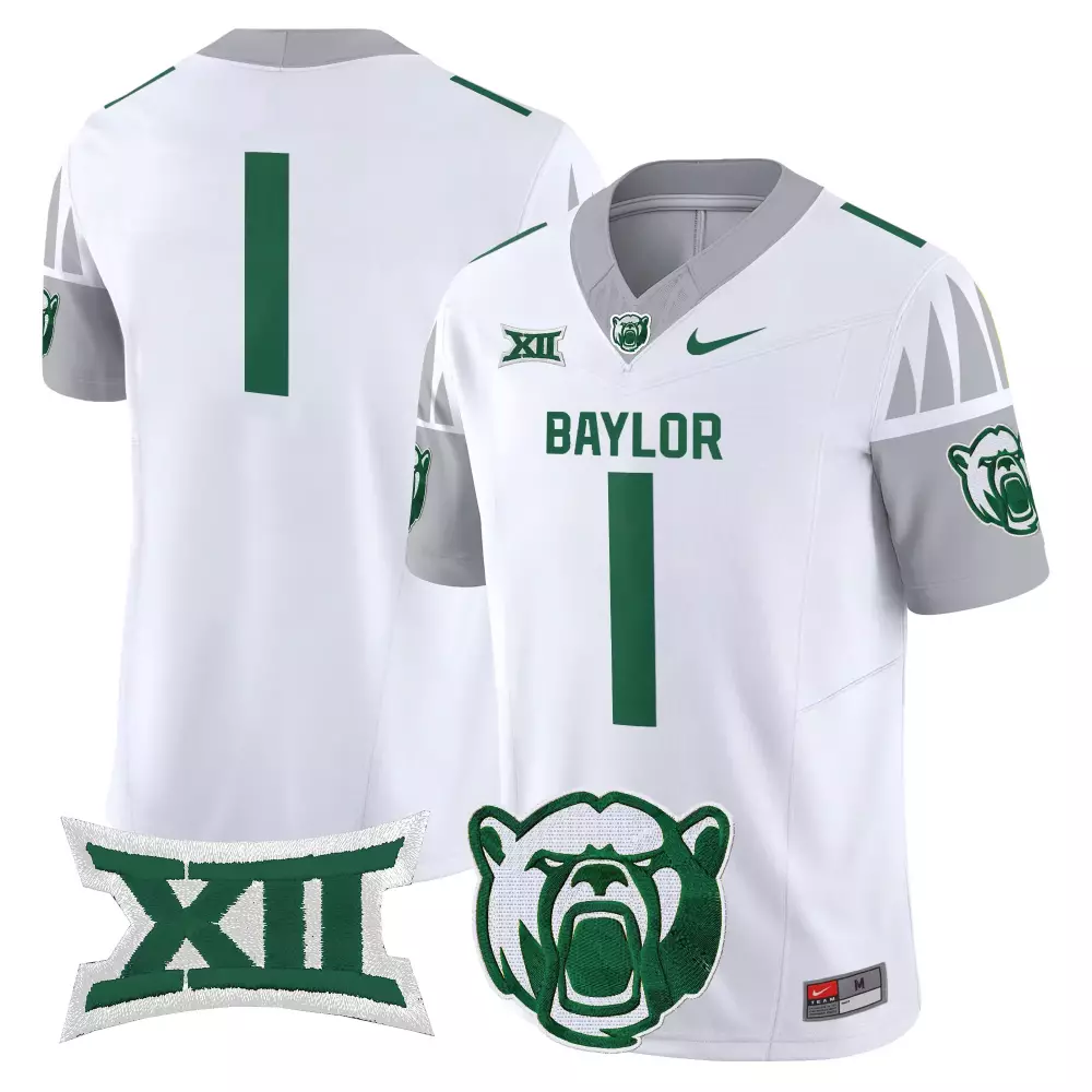 Elgin Baylor 1 Bears Jersey White Big Mascot Men Green Gray Vapor All Stitched Embroidered