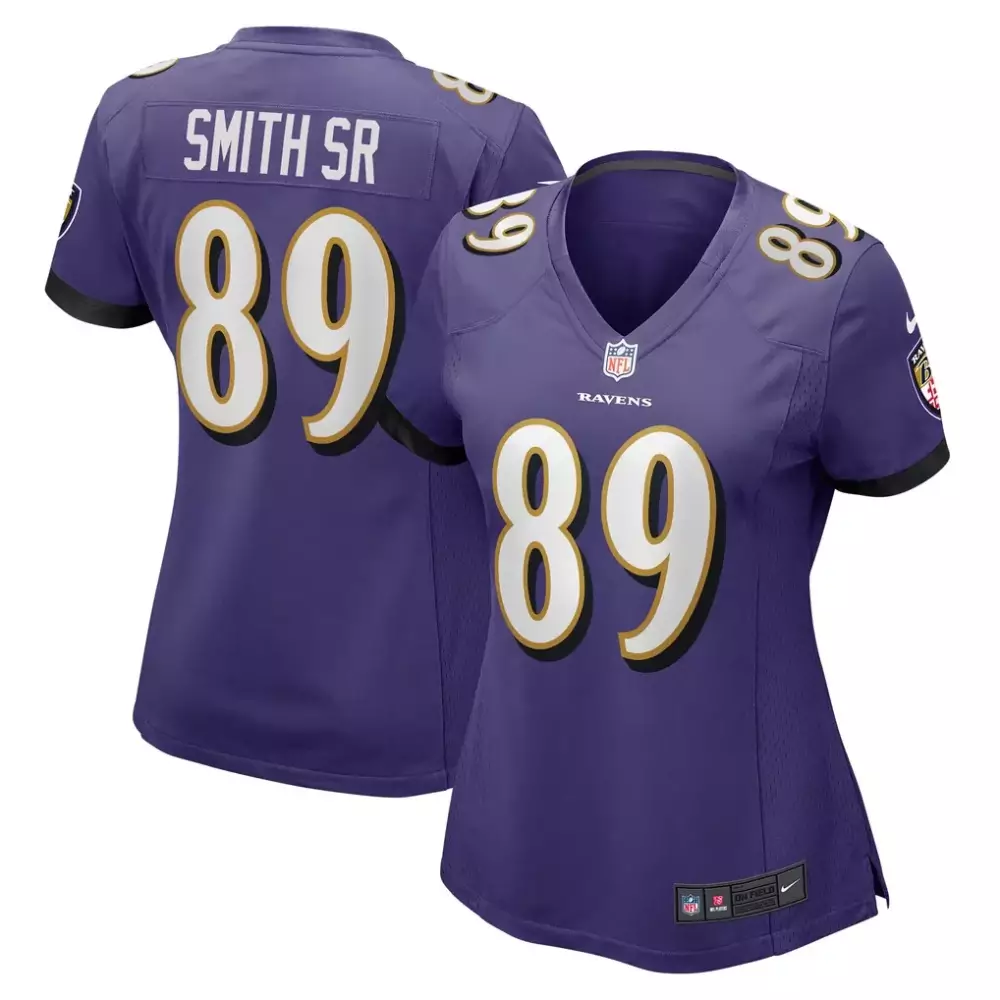 Samuel Sr. 89 Ravens Jersey Purple NFL Women Black Gold Retired Game