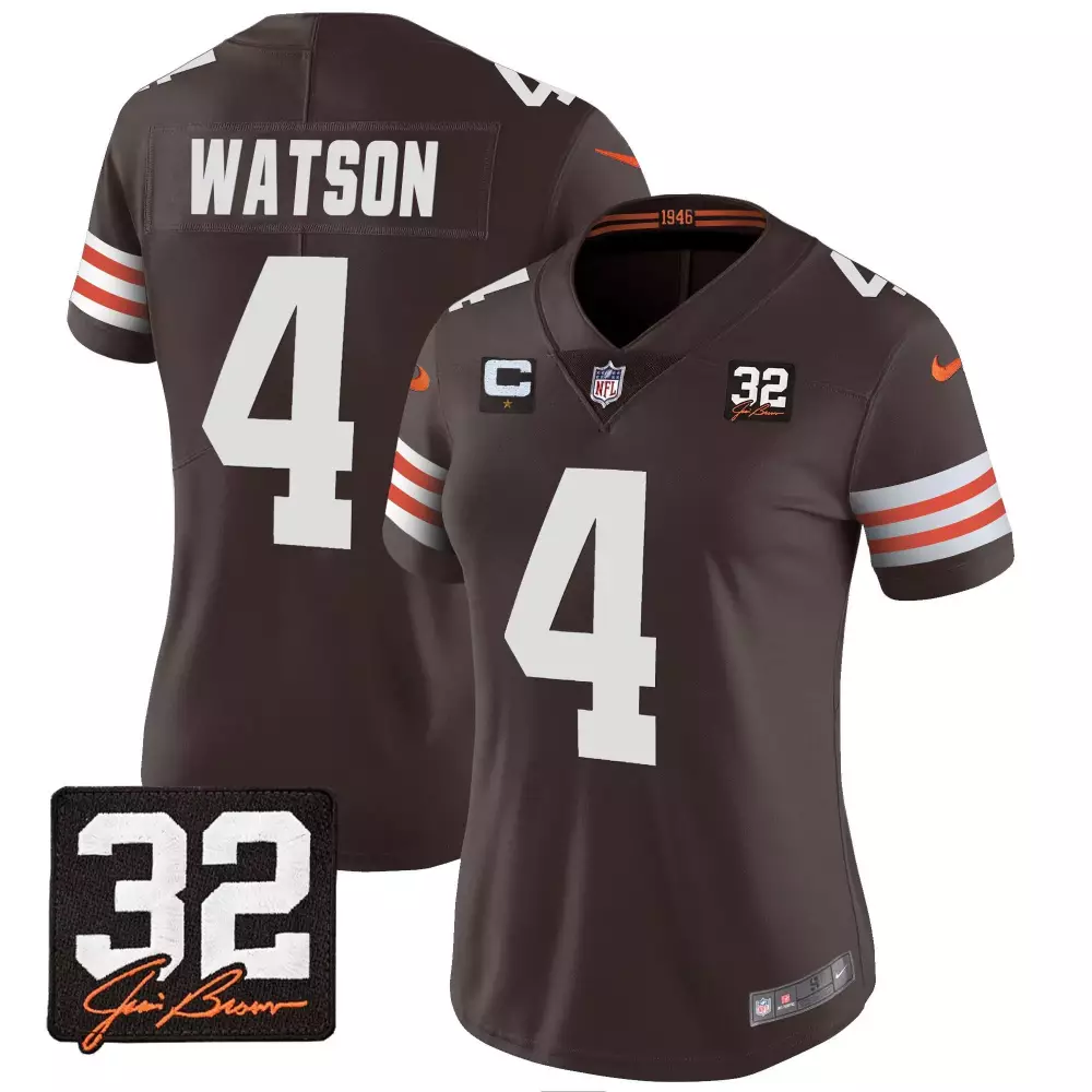 Deshaun Watson 4 Cleveland Browns Jersey Brown 1946 32 Jimi Men Standard Orange White