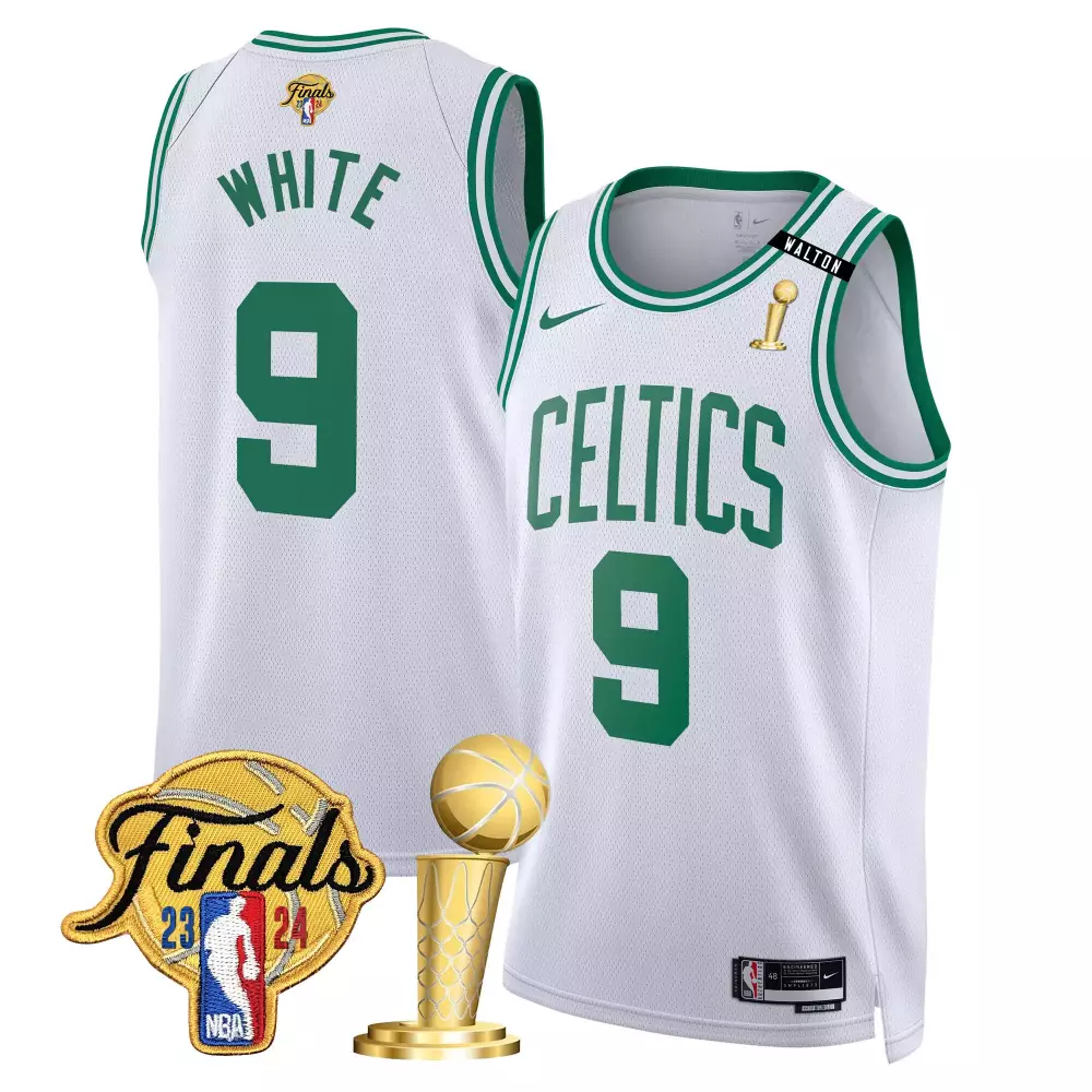Derrick White 9 Celtics Jersey NBA Finals 2023 2024 Men Green Swingman v2 All Stitched