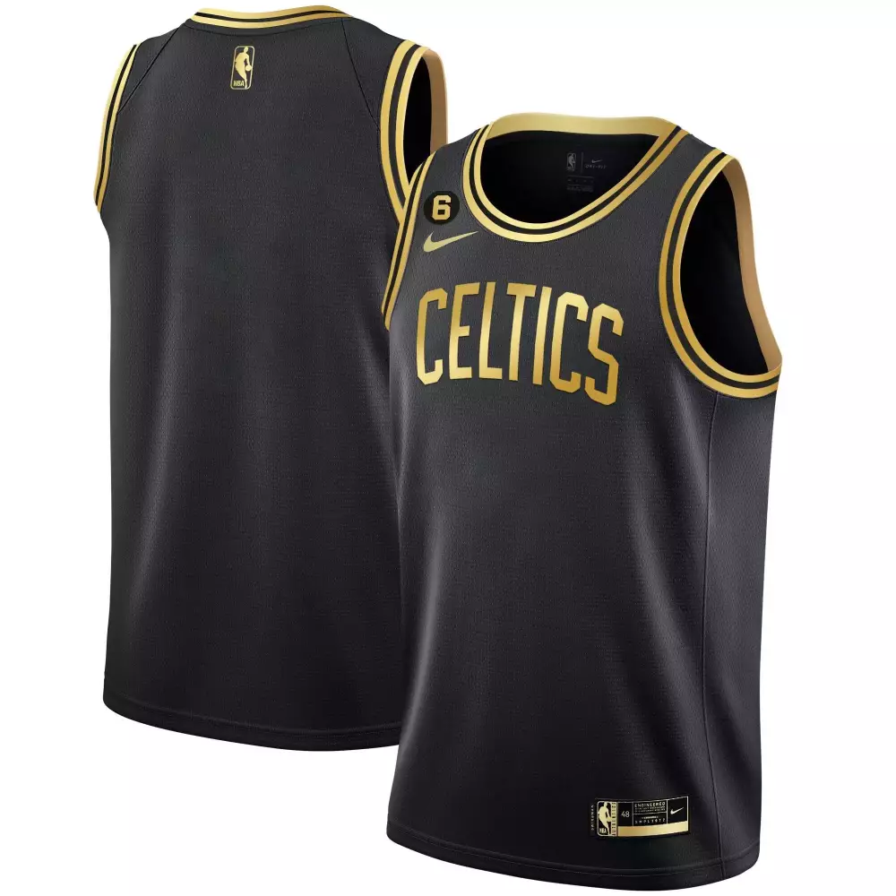Jayson Tatum 6 Boston Celtics Jersey Black City Connect 2023 Men Player Gold Collection