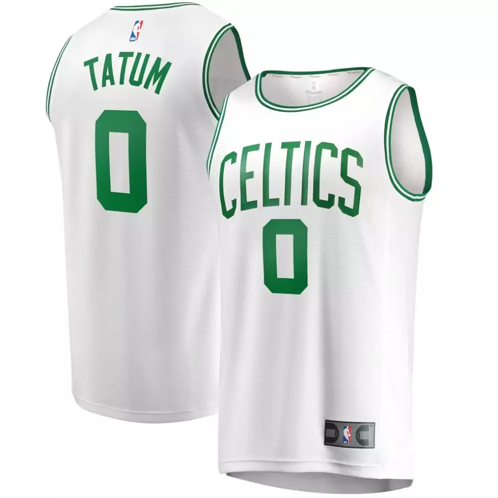 Jayson Tatum Celtics Jersey White Men NBA Green Replica Away