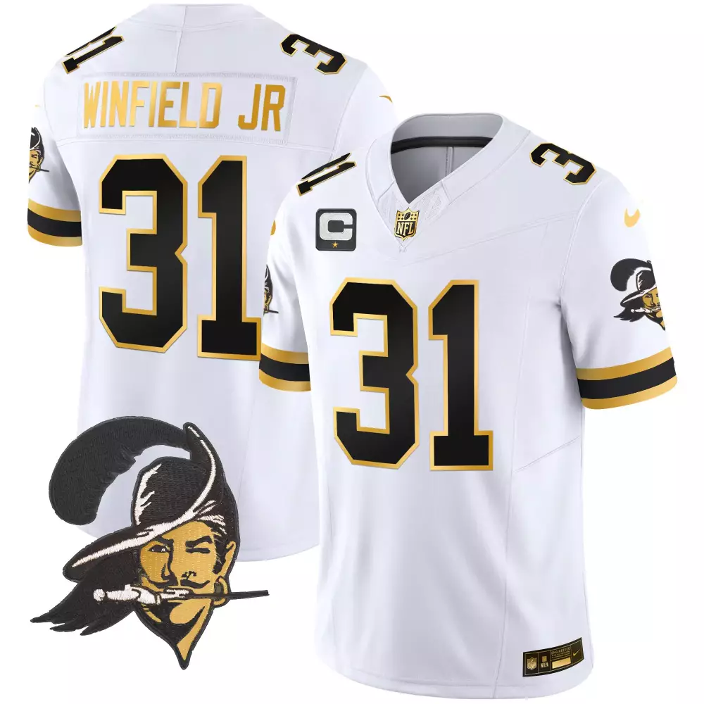 Antoine Winfield Jr. 31 Jersey White Throwback Buccaneers Captain Men Alternate Black