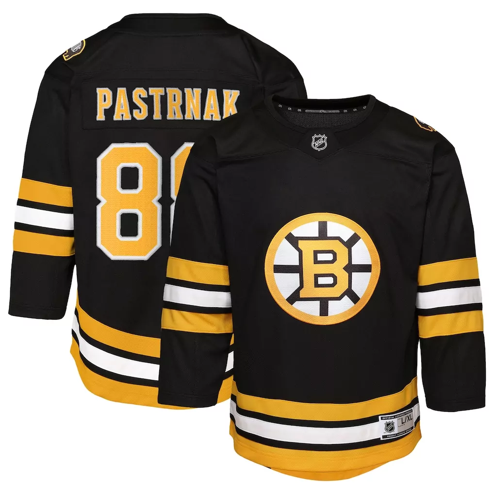David Pastrnak 88 Boston Bruins Jersey Black Men Gold White Home Replica