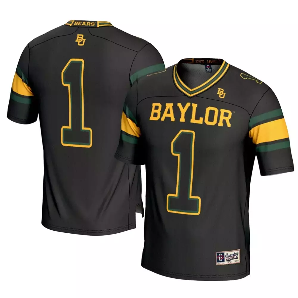 Elgin Baylor 1 Bears Jersey Black Men Green Yellow Gameday