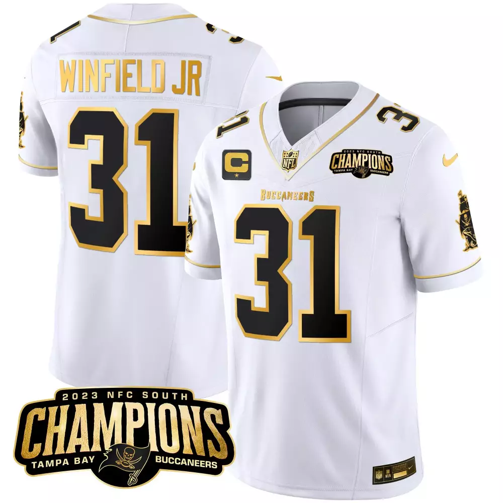 Antoine Winfield Jr. 31 Jersey White Buccaneers 2023 NFC South Champions Men Player