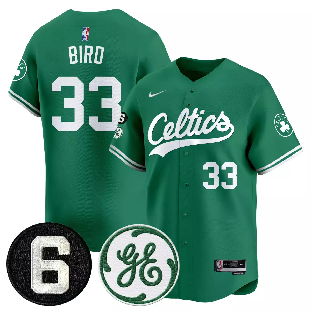 Bill Russell 33 Boston Celtics Jersey Green Ge Men White All Stitched