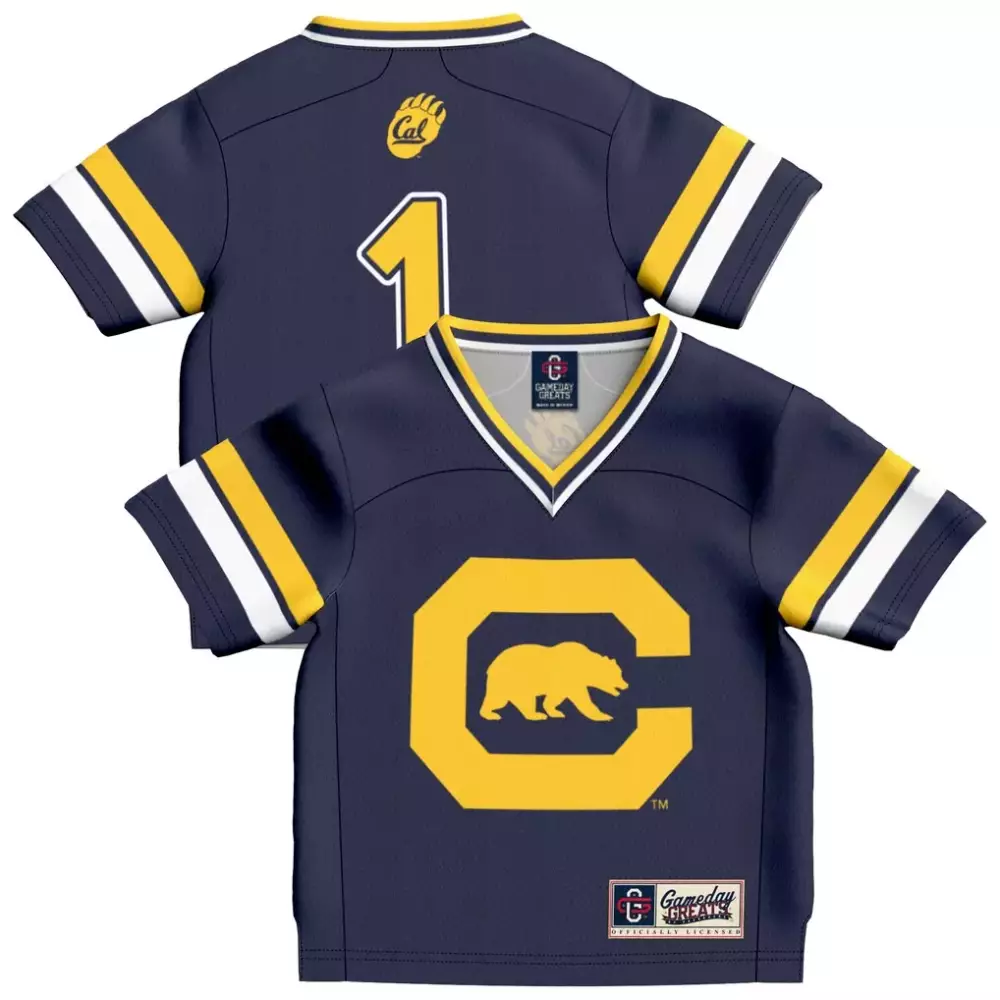 Custom Cal Bears 1 Jersey Navy Gameday Greats Yellow White Fashion