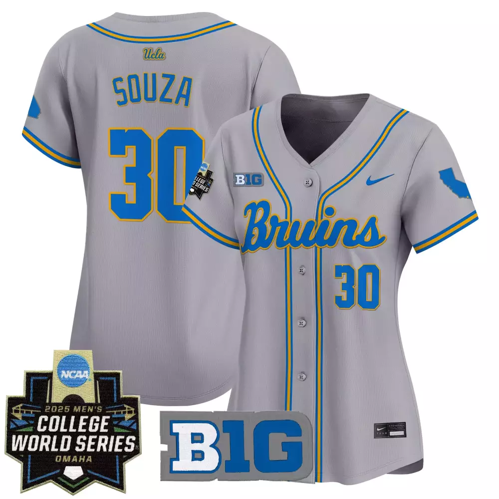 Souza College 30 Ucla Bruins Jersey Grey World Series 2025 Women Blue Yellow Vapor
