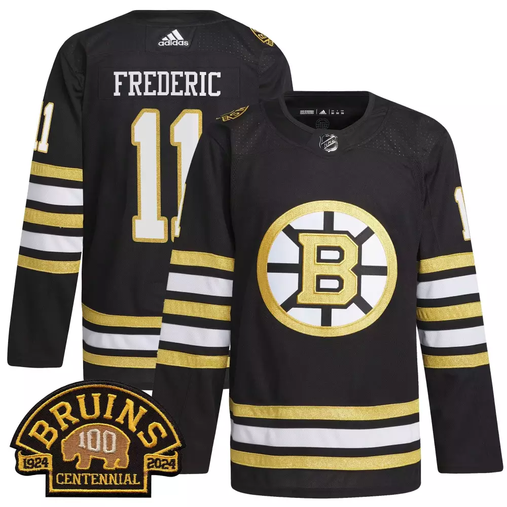 Trent Frederic 11 Boston Bruins Jersey Black 100 Centennial 1924-2024 2024 Men NHL