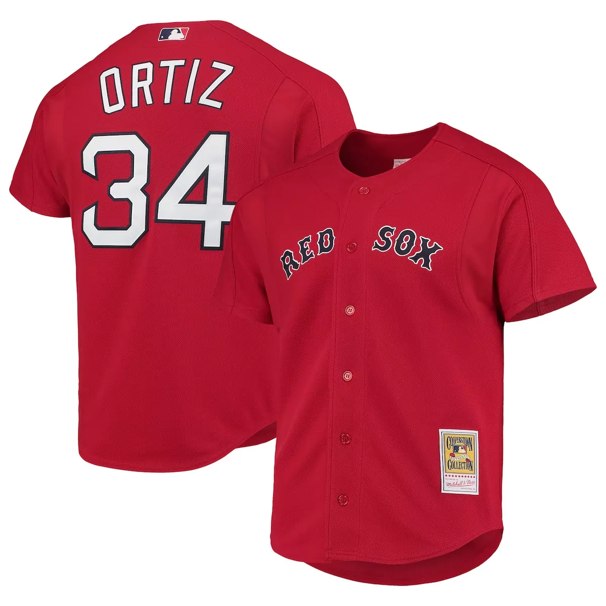 David Ortiz 34 Red Sox Jersey Cooperstown Collection Men Replica White Navy