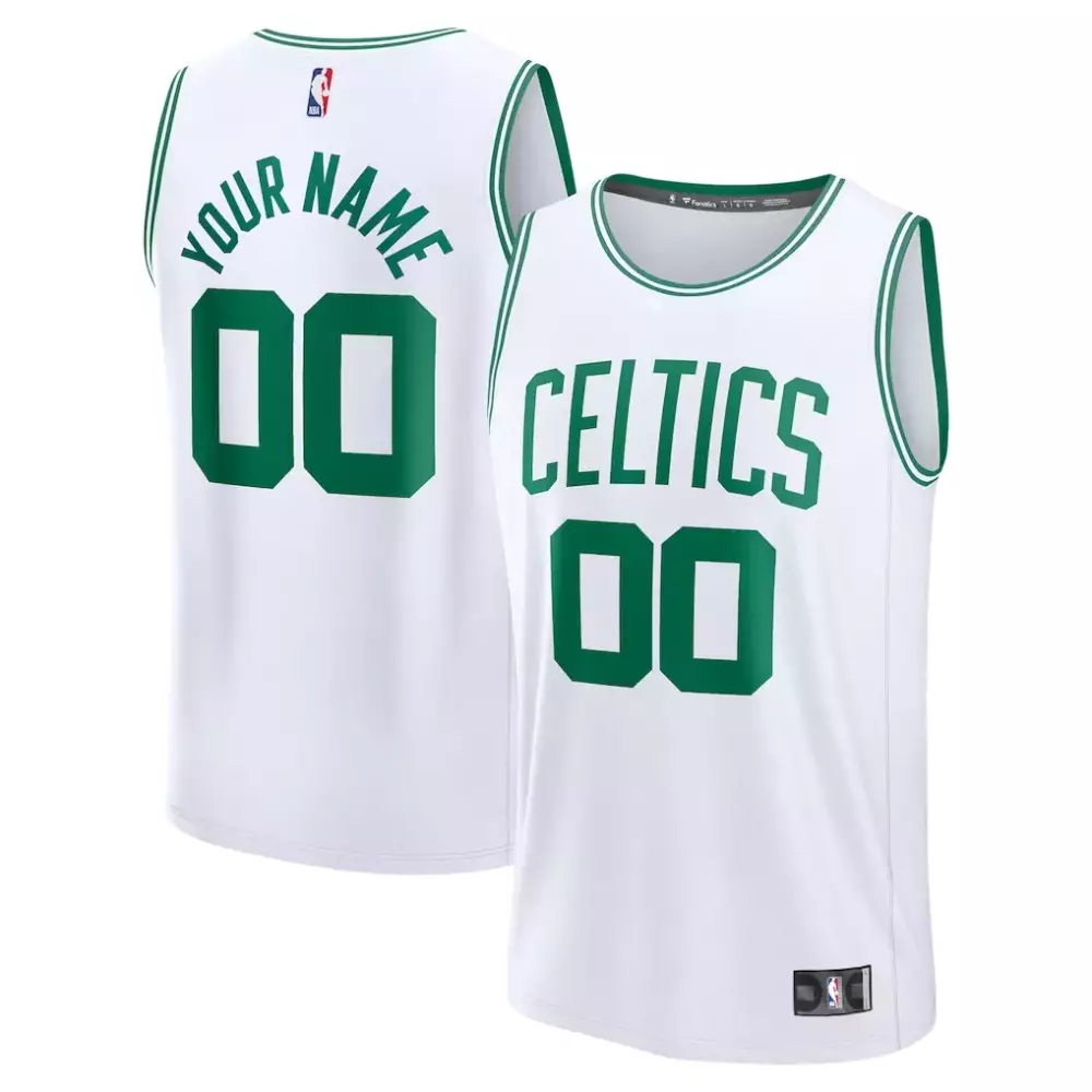 Custom Boston Celtics Jersey White Men Green Replica