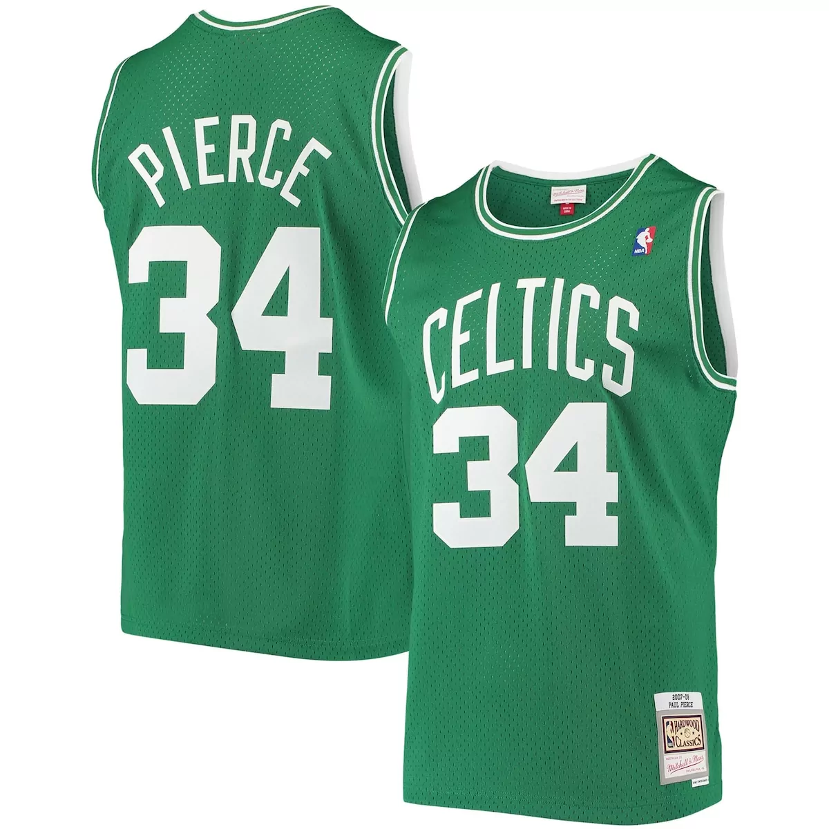 Paul Pierce 34 Celtics Jersey Green Men White Hardwood Classics