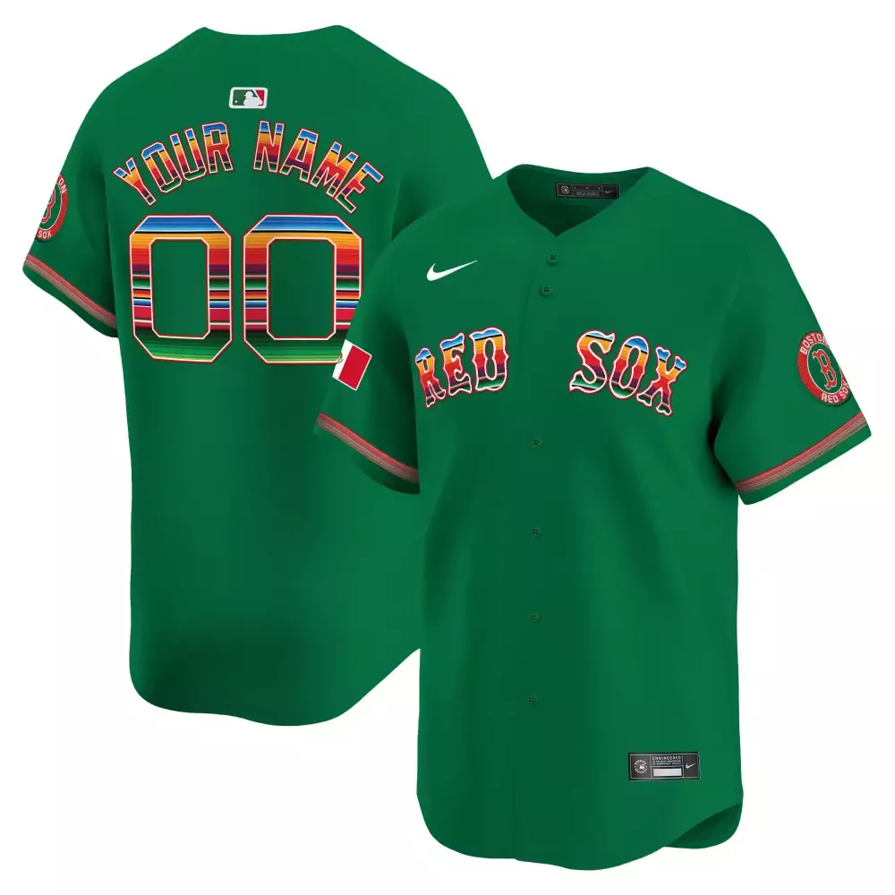 Custom Boston Red Sox Jersey Green Fiesta Men Design White Blue Yellow Orange Purple