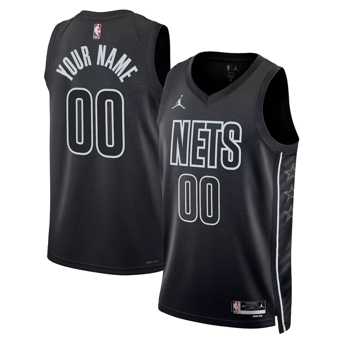Custom Nets Jersey Black Men White Unisex