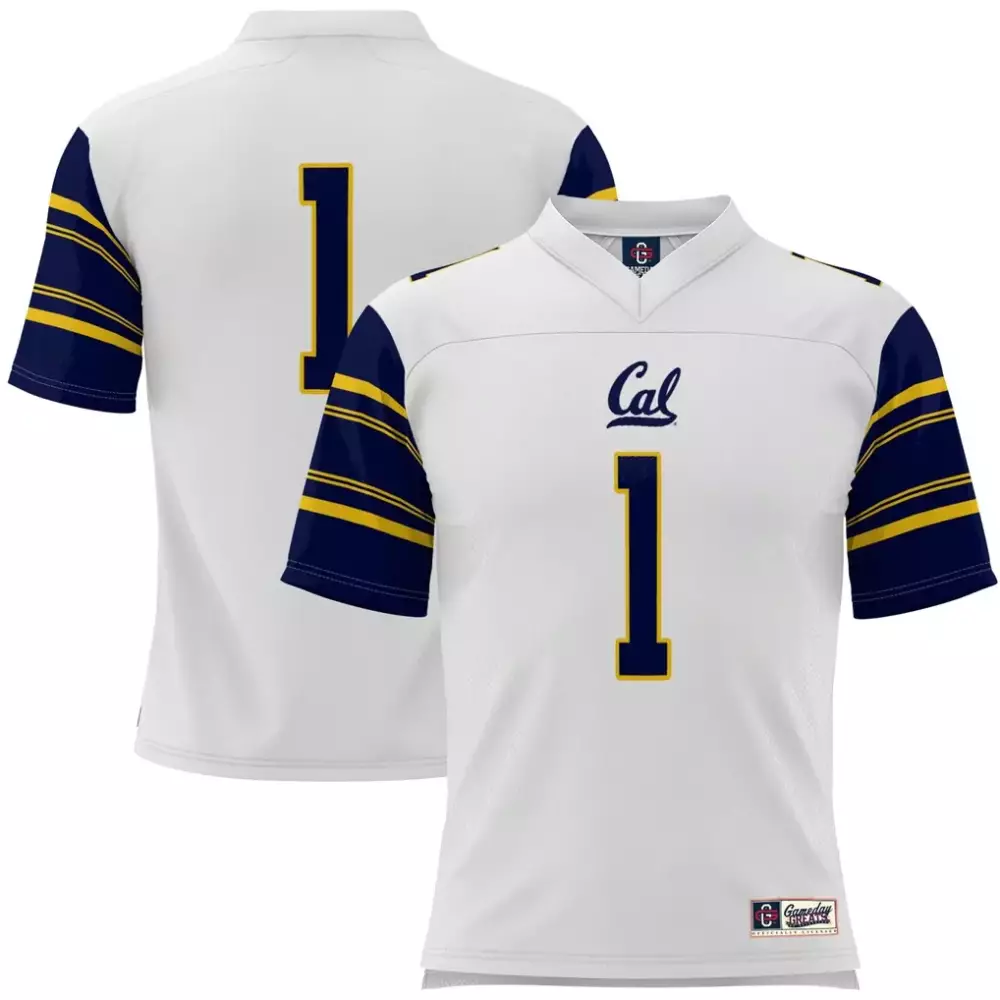Cal 1 Jersey White Men Navy Blue Gold Gameday