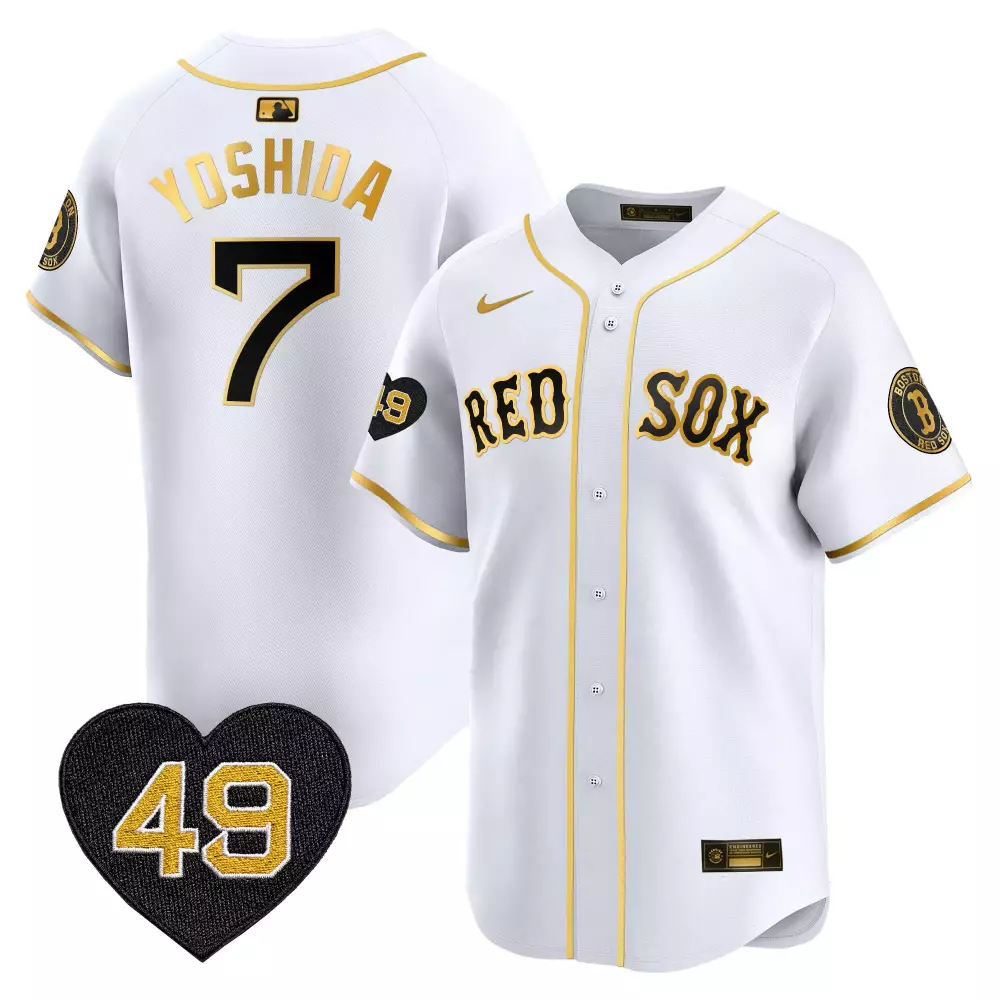 Masataka Yoshida 7 Boston Red Sox Jersey White Men Black Gold Vapor Premier Limited