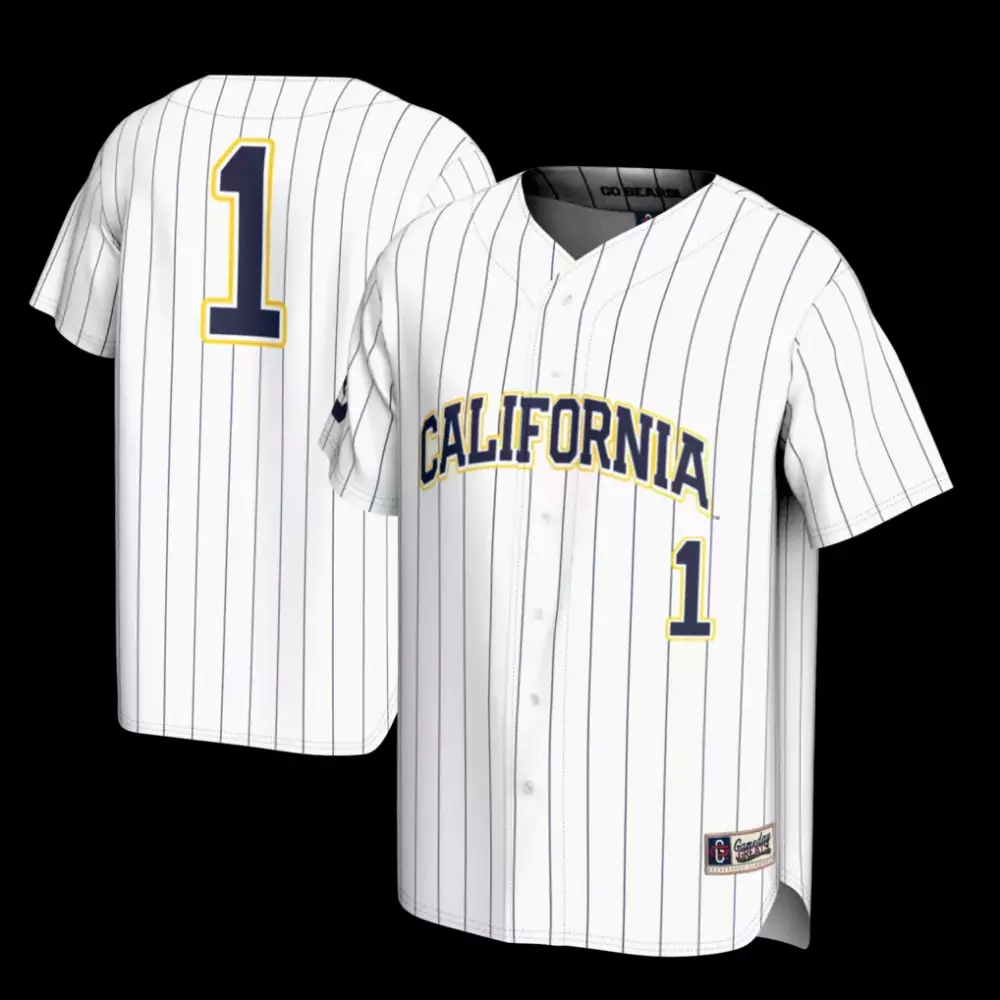 California 1 Jersey White Baseball Navy Blue Gold Gameday Fashion