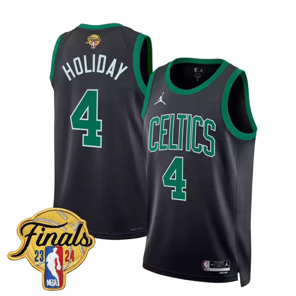 Jrue Holiday 4 Celtics Jersey Black Finals 2023-2024 Men Swingman Green White v2