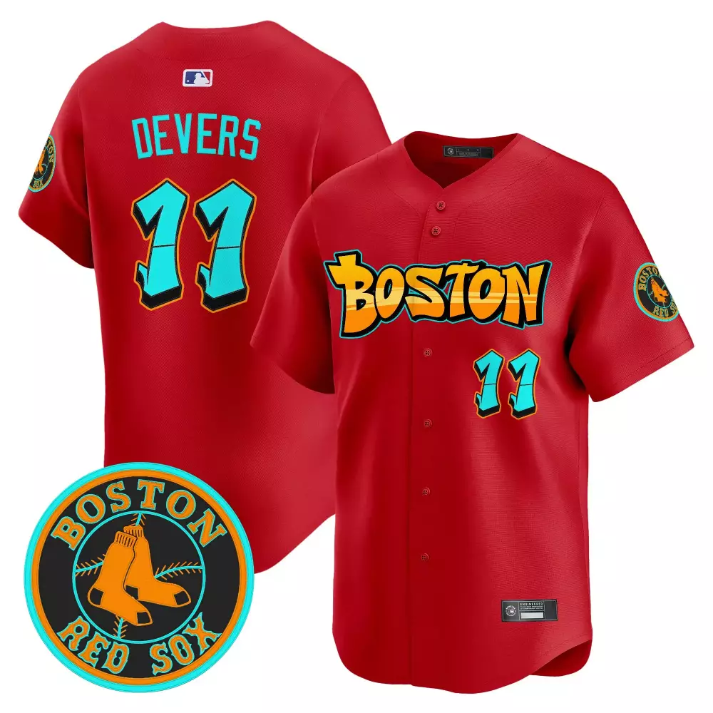 Rafael Devers 11 Boston Red Sox Jersey Men Custom Design Cyan Yellow Orange Vapor