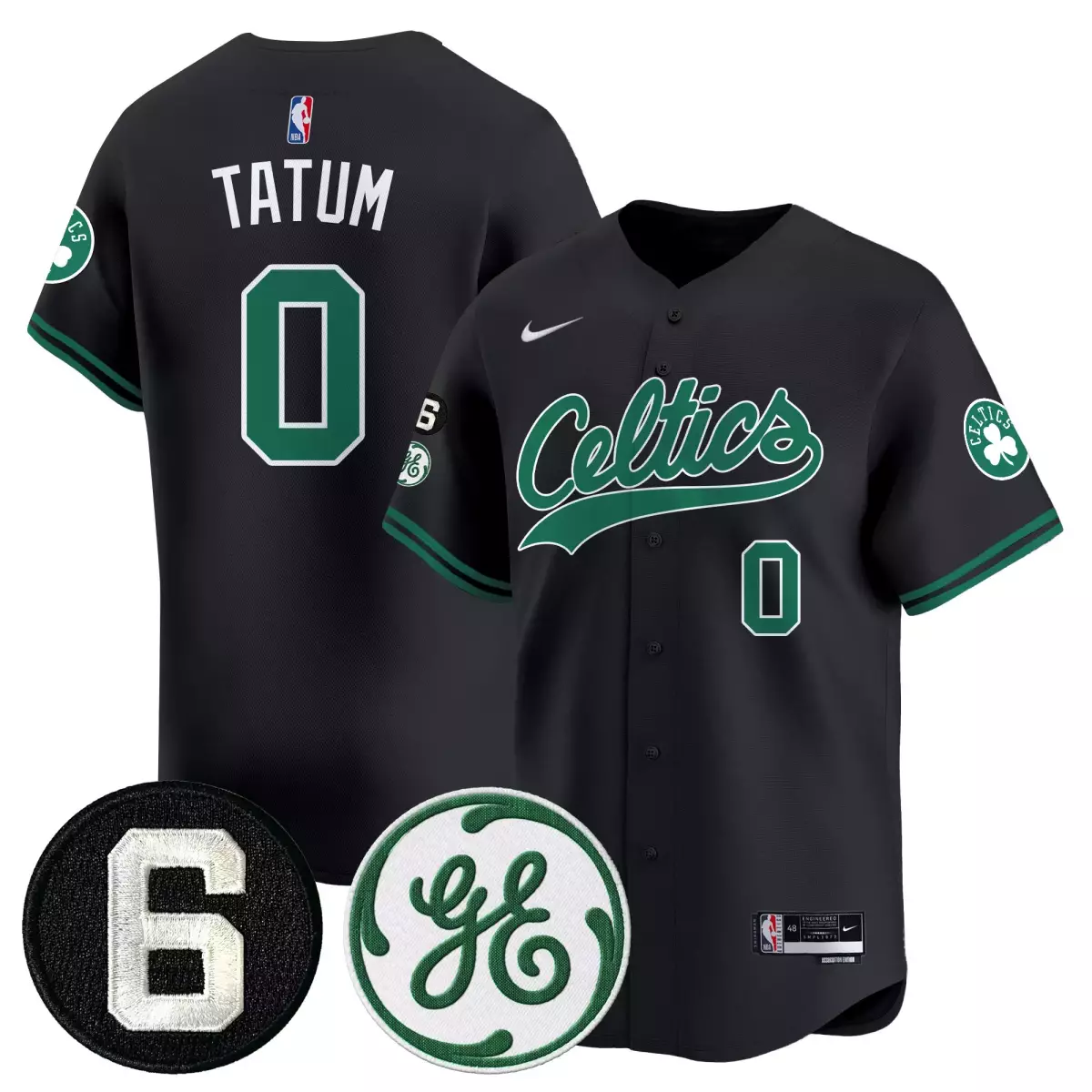 Jayson Tatum Celtics Jersey Black Ge Number Men Green White All Stitched