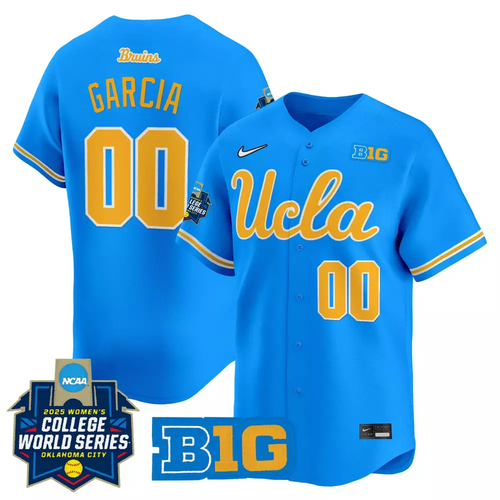 Garcia Wcws Ucla Bruins Jersey Blue 2025 Women's College World Series Women Yellow
