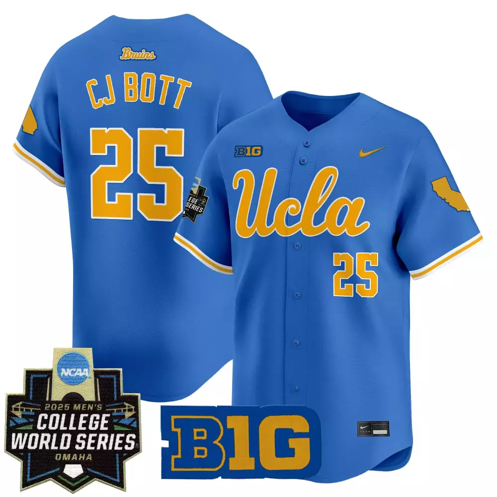Cj Bott 25 Ucla Bruins Jersey Blue Big 2025 Men Yellow White Vapor Embroidered