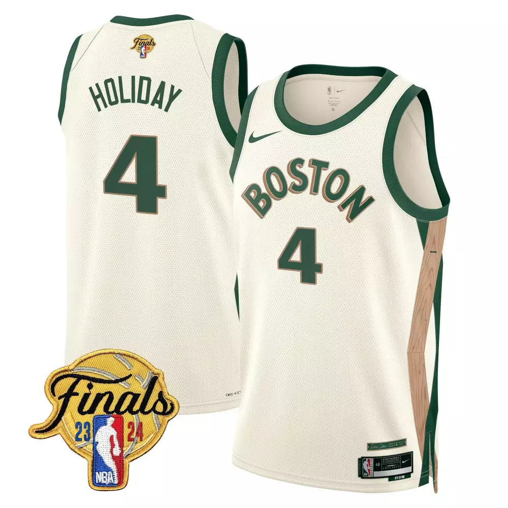 Jrue Holiday 4 Boston Celtics Jersey Cream NBA Finals 2023-24 2024 Men Alternate