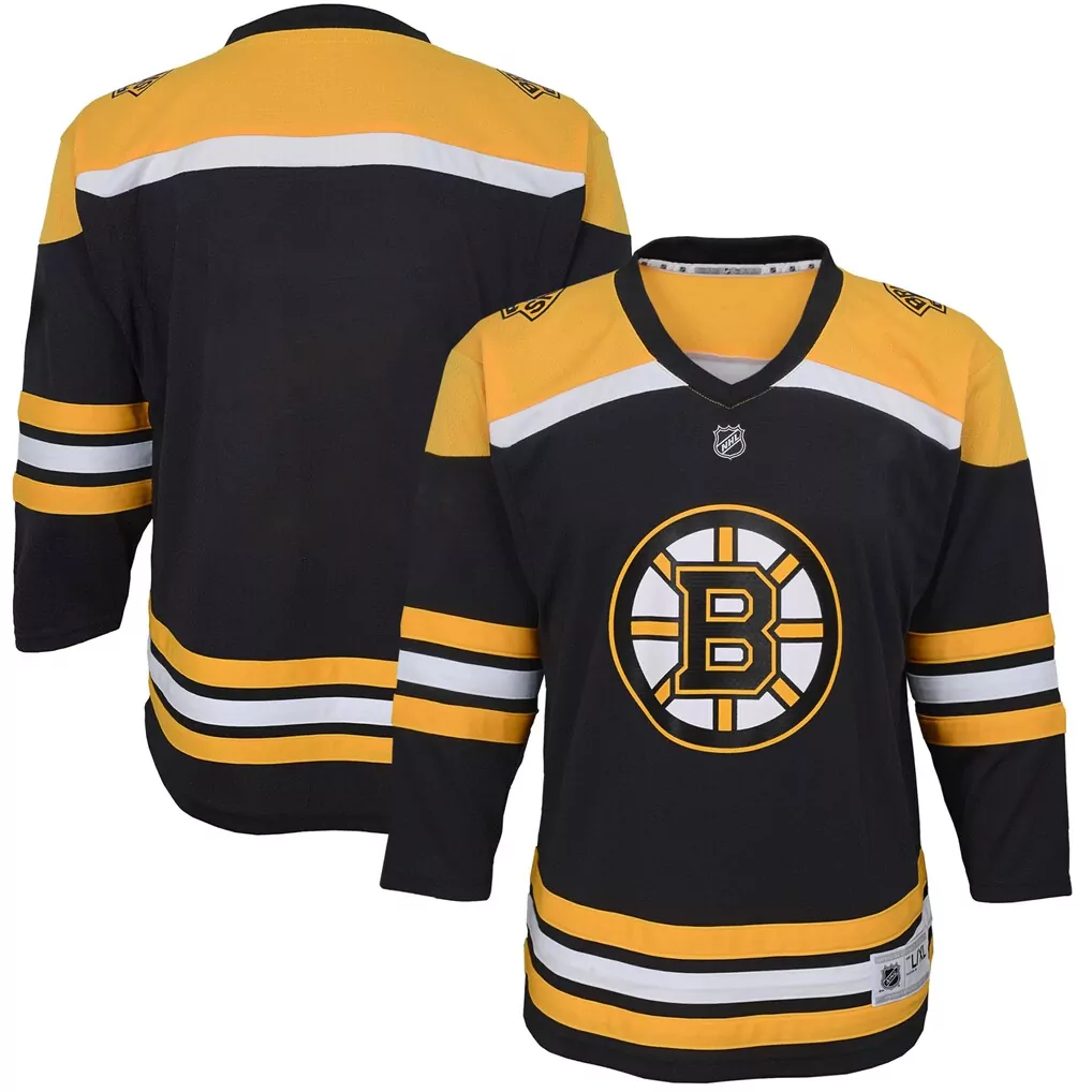 Custom Boston Bruins Jersey Black Men Gold White Home Replica
