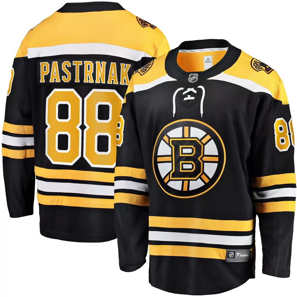 David Pastrnak 88 Boston Bruins Jersey Black Men Yellow White Home Breakaway