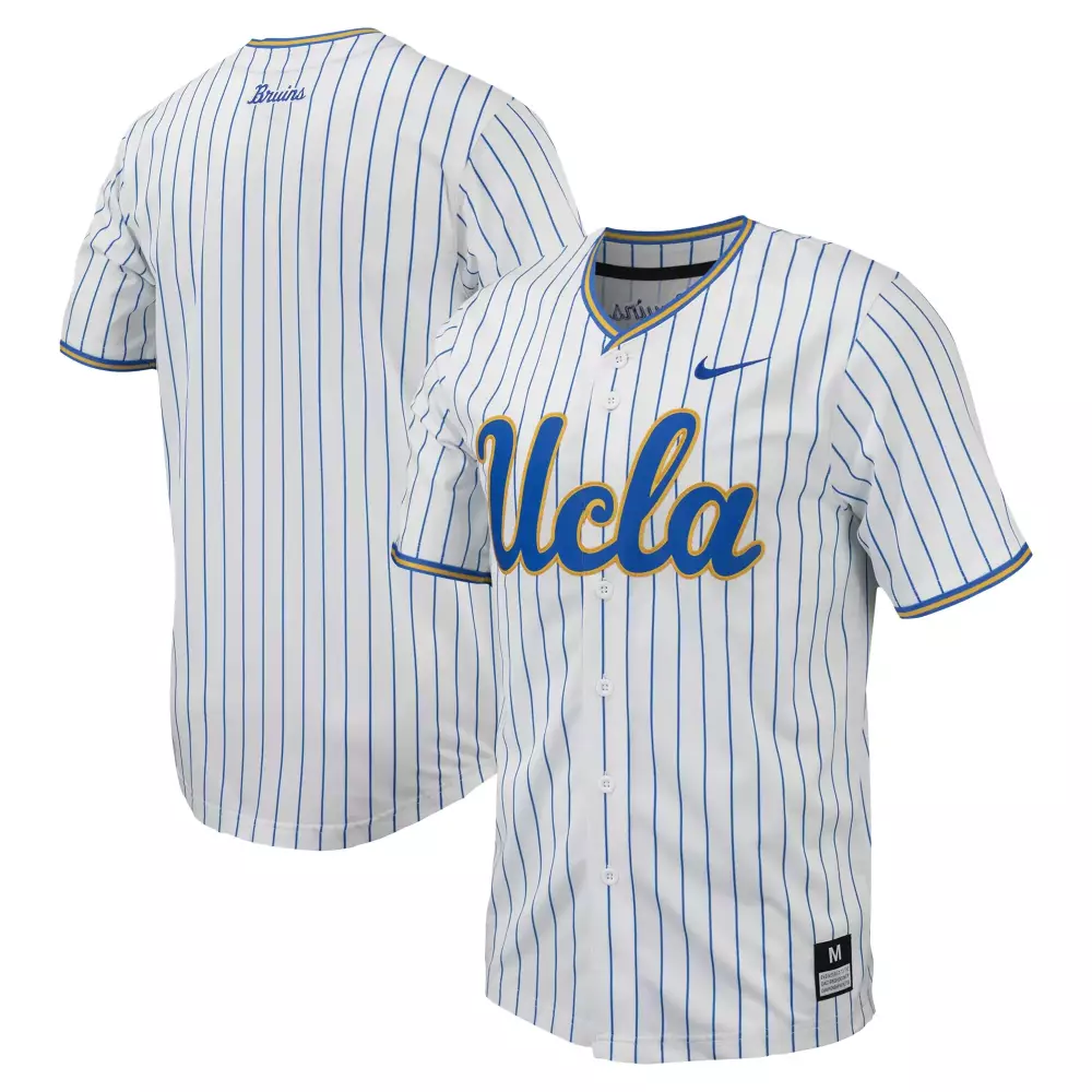 Pinstripe Ucla Jersey White Men Blue Gold All Stitched Vapor
