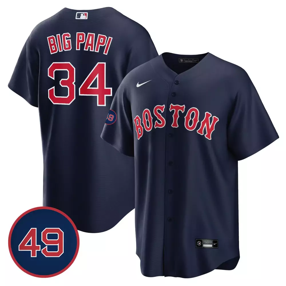 Mike Papi 34 Boston Red Sox Jersey Navy Men White All Stitched Vapor