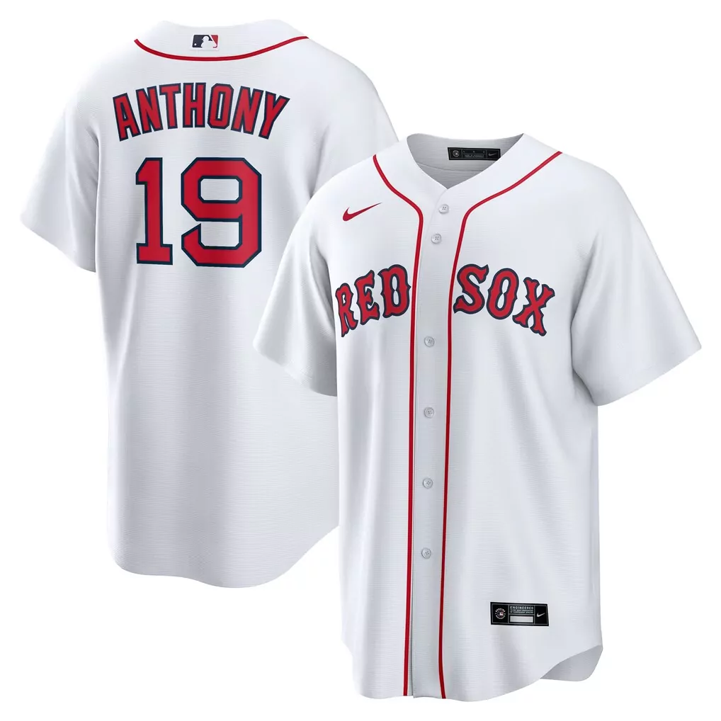 Roman Anthony 19 Red Sox Jersey White Men Navy Home Replica