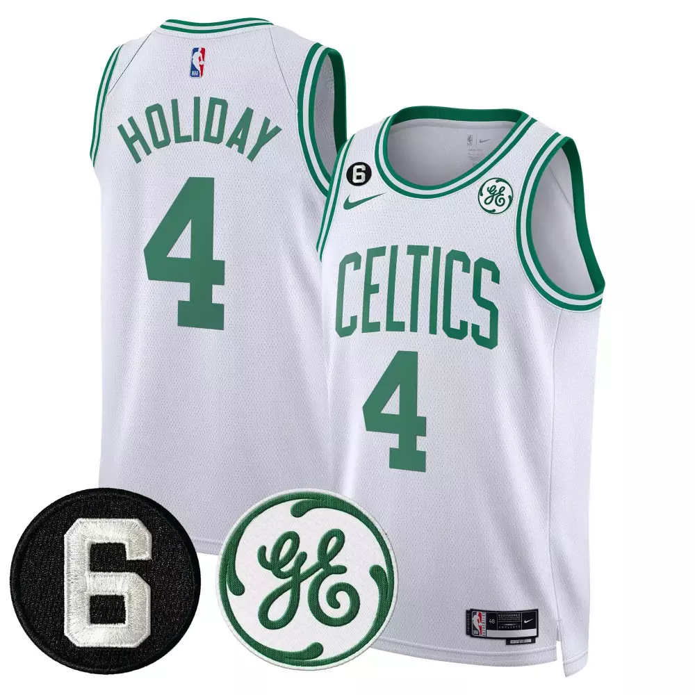 Jrue Holiday 4 Celtics Jersey White Ge Number Men Green All Stitched