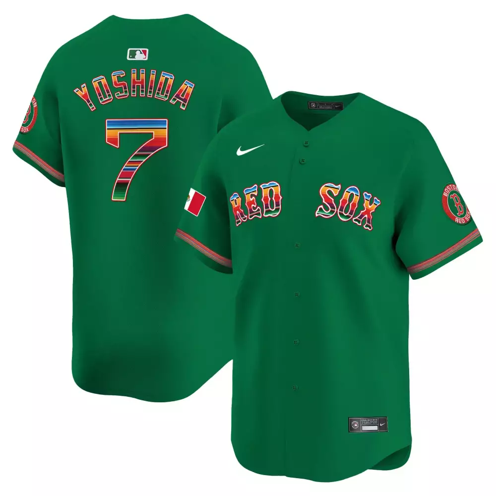 Masataka Yoshida 7 Boston Red Sox Jersey Green Cinco De Mayo Mexico Flag Men MLB